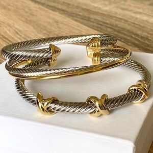 Stainless Steel Gold Plated Rope Cuff
